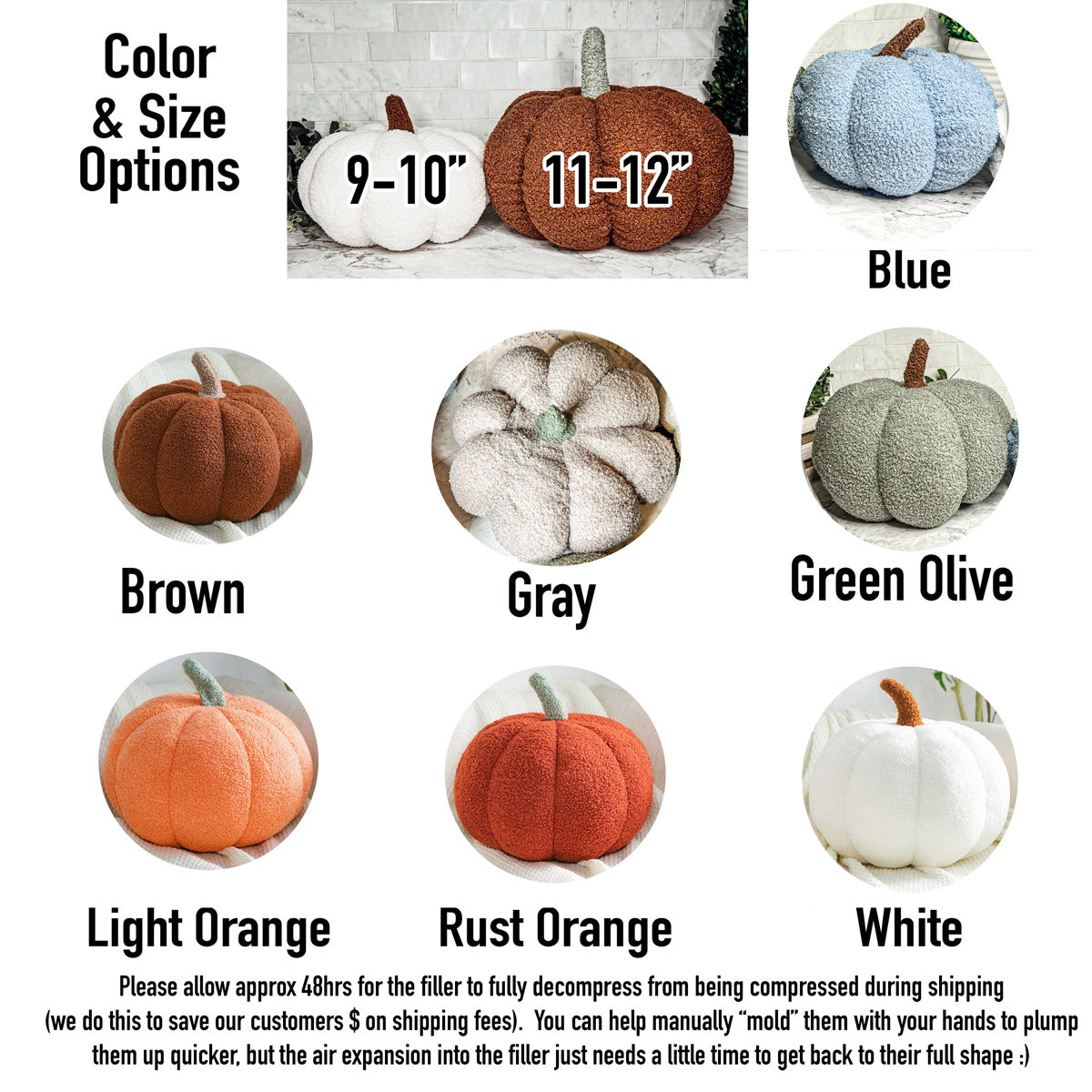 Plush Pumpkin Decorative Pillow