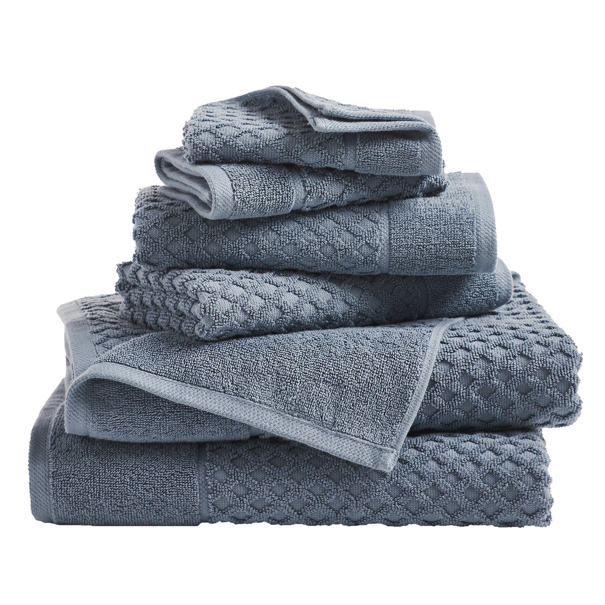 Cotton Diamond Waffle Weave Bath Towel Set