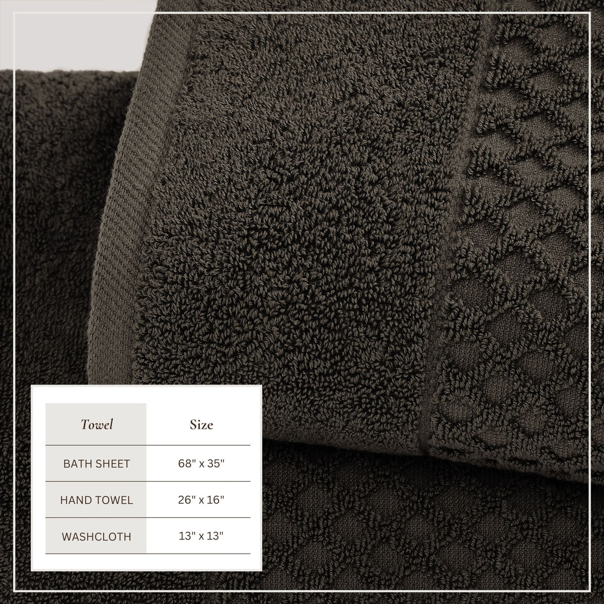 Cotton Diamond Waffle Weave Bath Towel Set