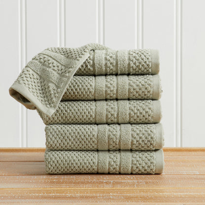 100% Cotton Checkered Jacquard Bath Towel Set