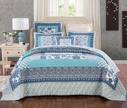 Tache Cotton Floral Patchwork Bedspread Set