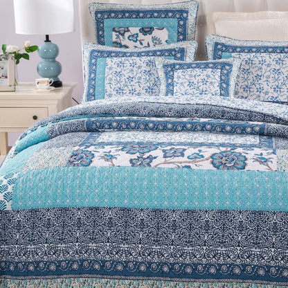 Tache Cotton Floral Patchwork Bedspread Set