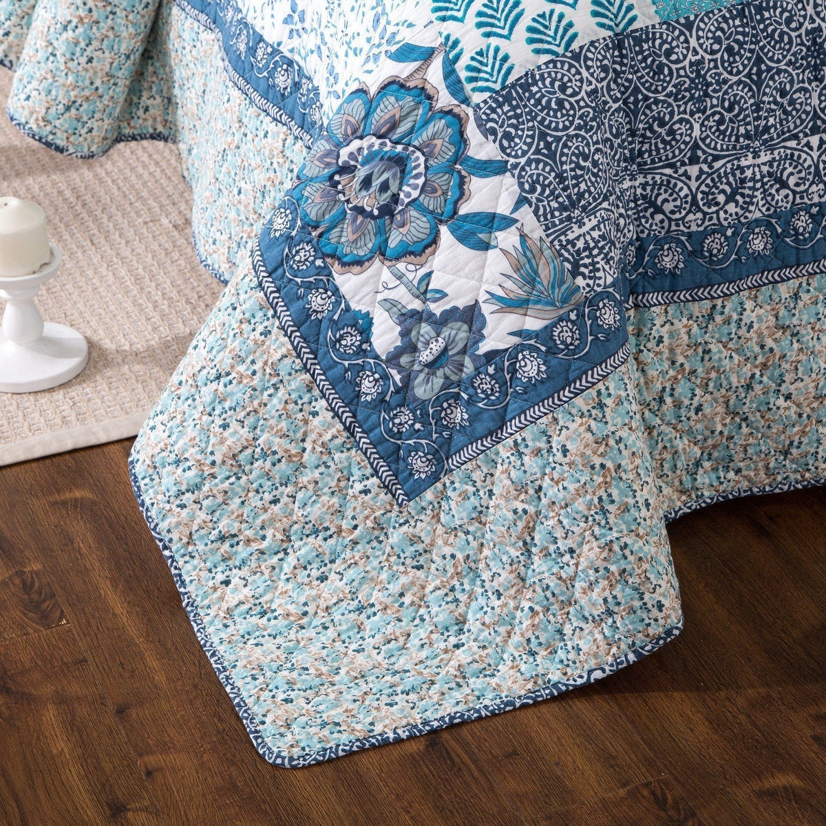 Tache Cotton Floral Patchwork Bedspread Set