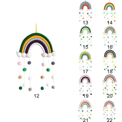 Handmade Woven Cotton Rope Rainbow Wall Hanging