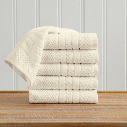 100% Cotton Checkered Jacquard Bath Towel Set