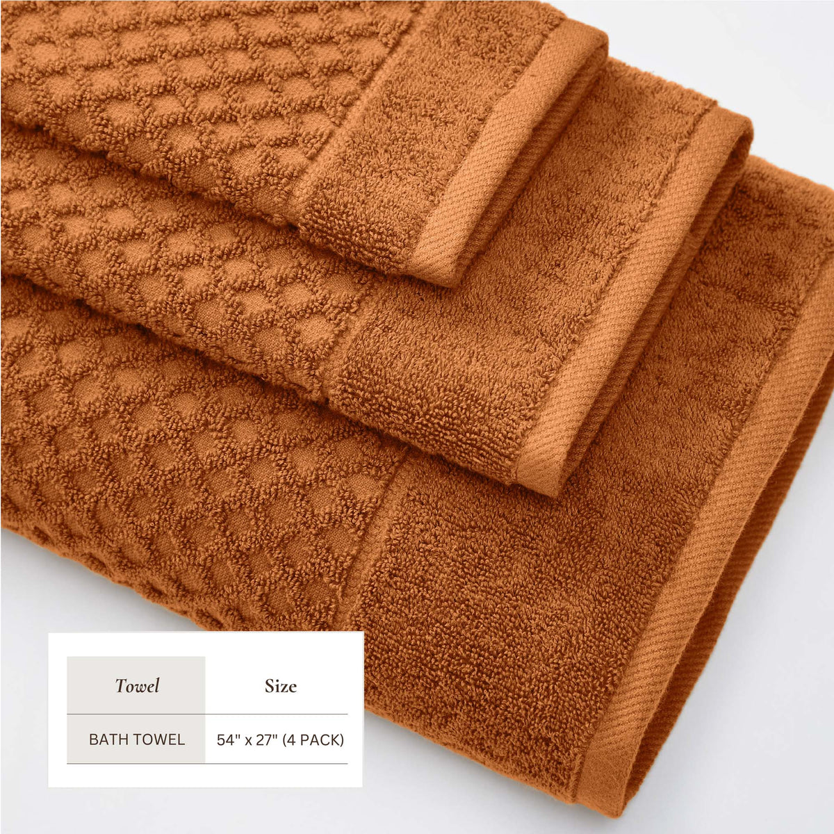 Cotton Diamond Waffle Weave Bath Towel Set