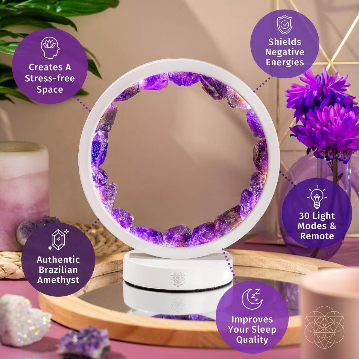 Amethyst Healing Lamp