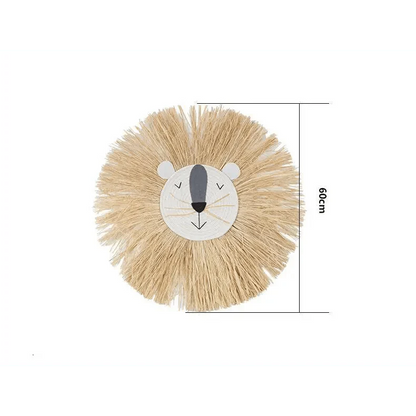 Stylish Hand Woven Cartoon Lion Wall Hanging Decoration