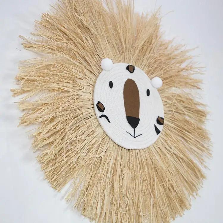 Stylish Hand Woven Cartoon Lion Wall Hanging Decoration