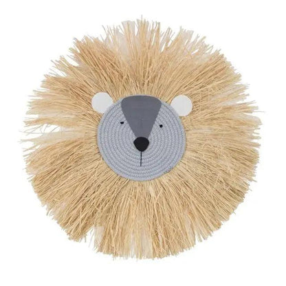 Stylish Hand Woven Cartoon Lion Wall Hanging Decoration