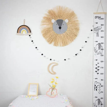 Stylish Hand Woven Cartoon Lion Wall Hanging Decoration