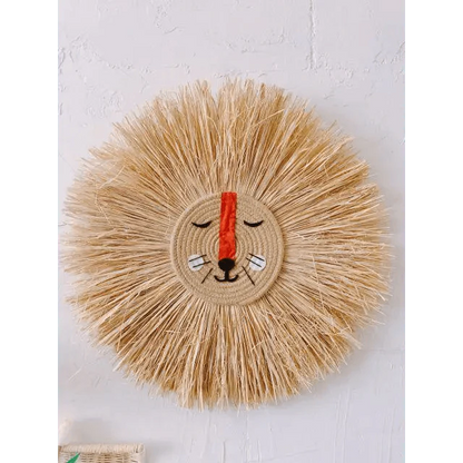 Stylish Hand Woven Cartoon Lion Wall Hanging Decoration