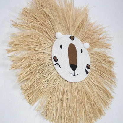 Stylish Hand Woven Cartoon Lion Wall Hanging Decoration