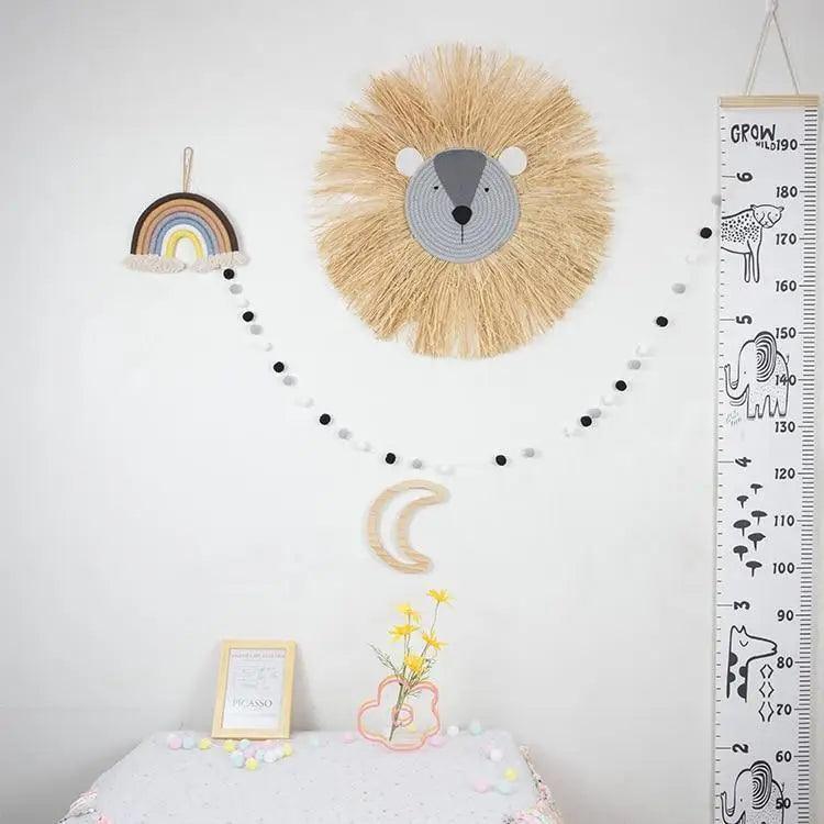 Stylish Hand Woven Cartoon Lion Wall Hanging Decoration