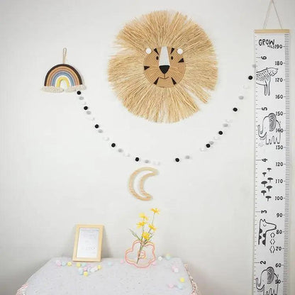 Stylish Hand Woven Cartoon Lion Wall Hanging Decoration