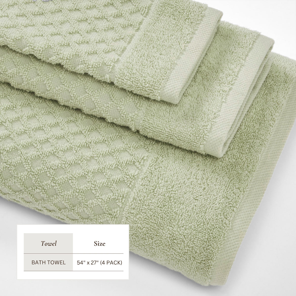 Cotton Diamond Waffle Weave Bath Towel Set