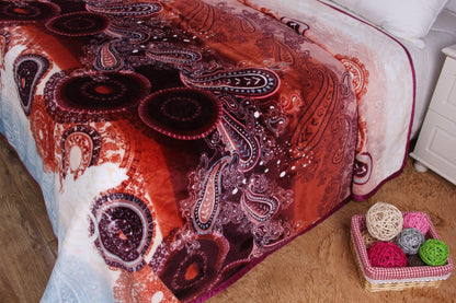 Paisley Dreams Burgundy Fleece Throw Blanket