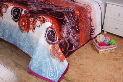 Paisley Dreams Burgundy Fleece Throw Blanket