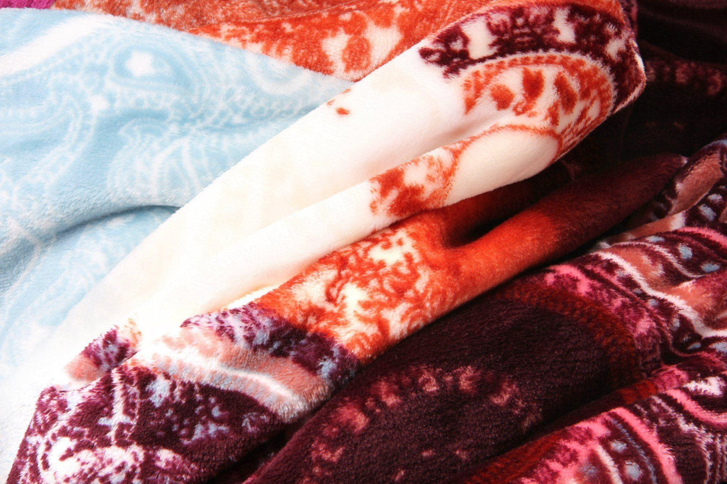 Paisley Dreams Burgundy Fleece Throw Blanket