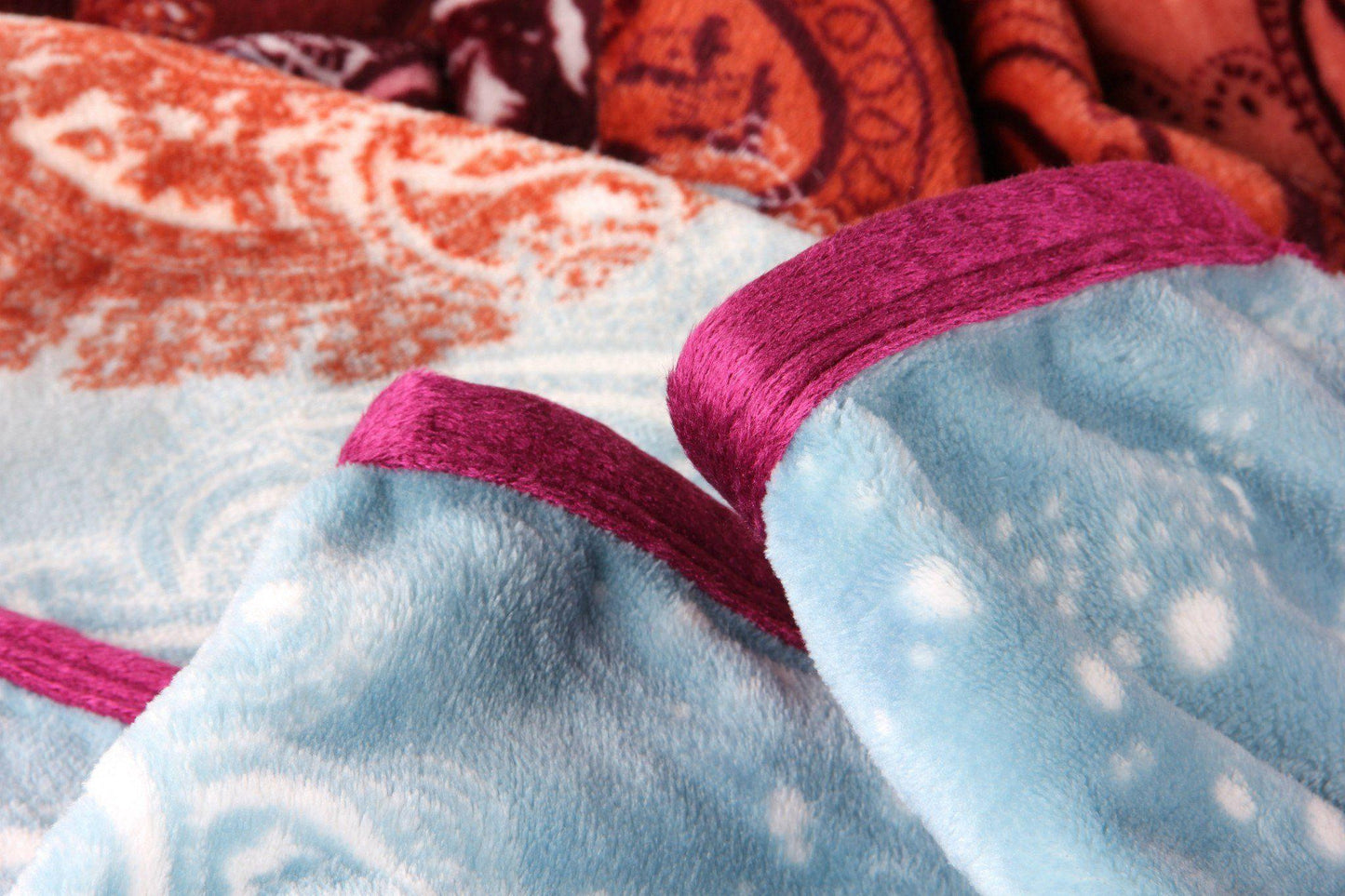 Paisley Dreams Burgundy Fleece Throw Blanket
