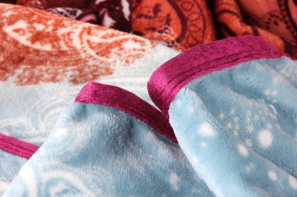 Paisley Dreams Burgundy Fleece Throw Blanket