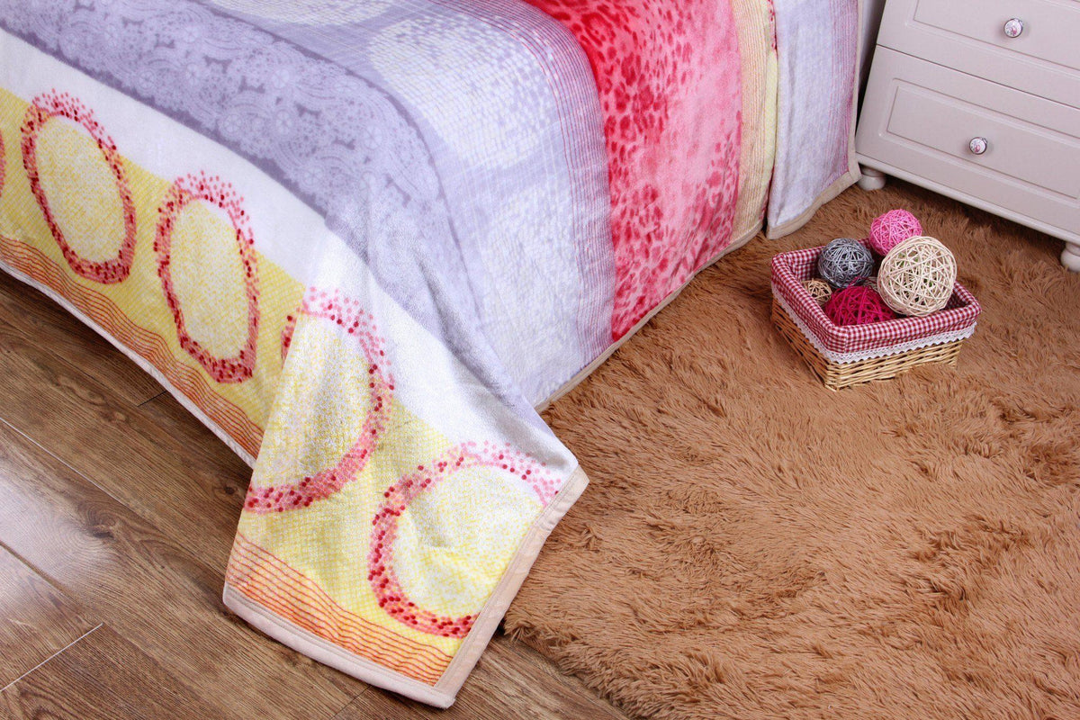 Seashore Floral Fleece Throw Blanket