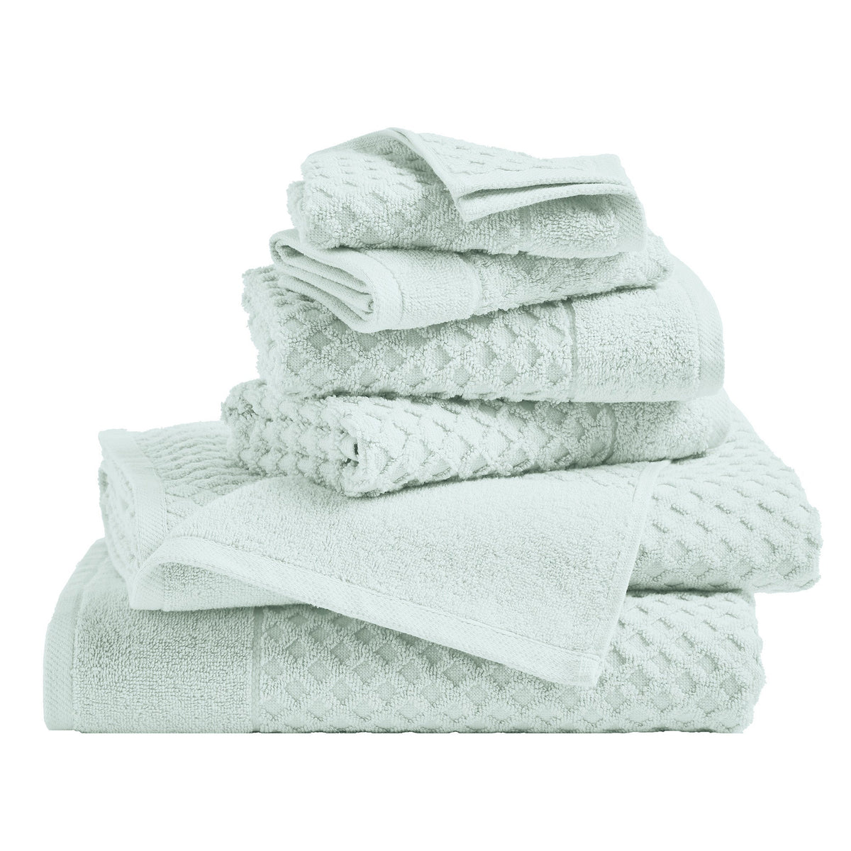 Cotton Diamond Waffle Weave Bath Towel Set