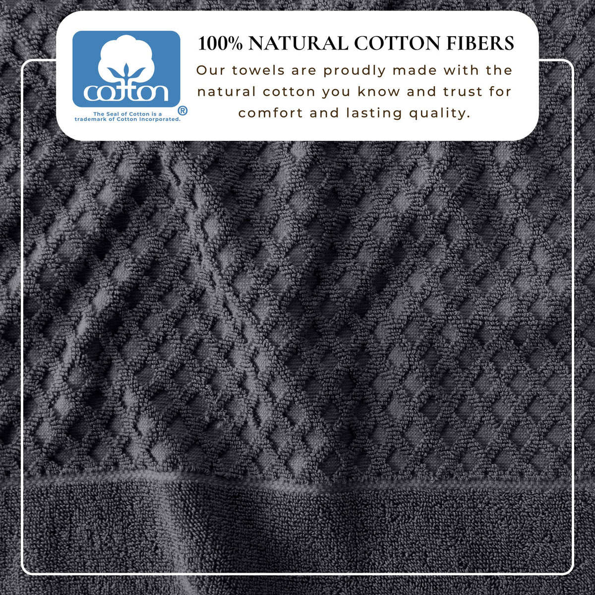 Cotton Diamond Waffle Weave Bath Towel Set