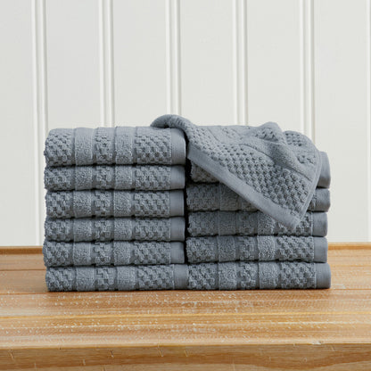 100% Cotton Checkered Jacquard Bath Towel Set