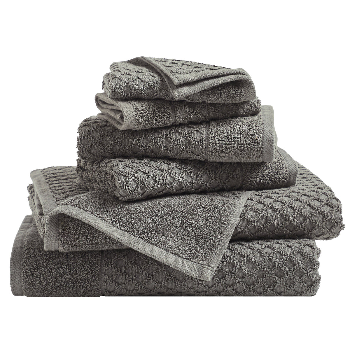 Cotton Diamond Waffle Weave Bath Towel Set