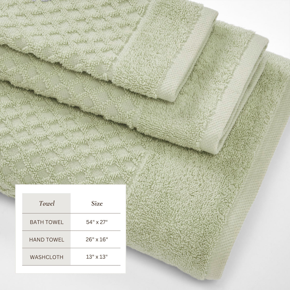 Cotton Diamond Waffle Weave Bath Towel Set
