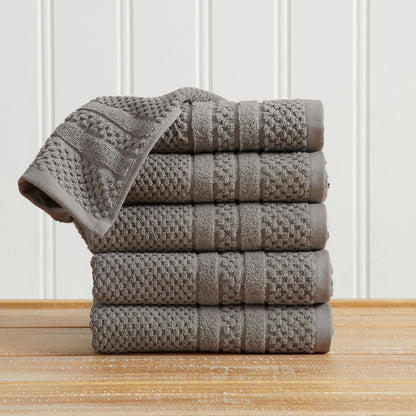 100% Cotton Checkered Jacquard Bath Towel Set