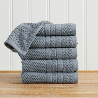 100% Cotton Checkered Jacquard Bath Towel Set